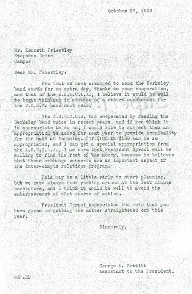 Pettit Letter, October 28, 1939