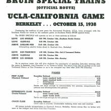 Train Advertisement, Cal Game, October 15, 1938
