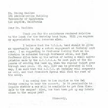 Letter, Pettit to Maclise, Extra funds for Band trip in 1940, October 28, 1939
