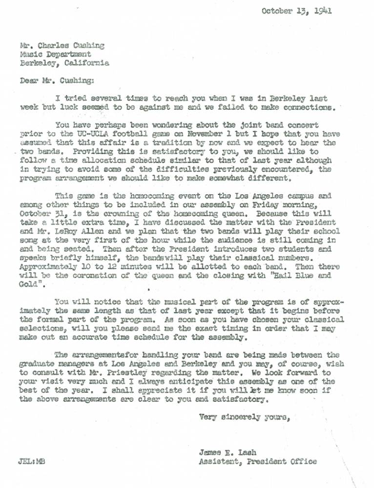 Letter, Lash to Cushing, October 13, 1941