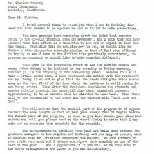 Letter, Lash to Cushing, October 13, 1941