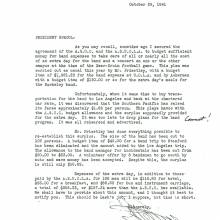 Letter, Pettitt to Sproul, Budget Deficiencies, October 29, 1941