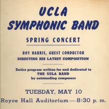 Flyer, Symphonic Band Concert featuring guest conductor Roy Harris, May 10, 1948