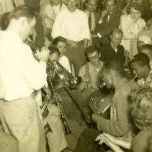 Band performing, Cal trip, November 1948