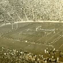 Combined performance featuring Cal and UCLA Bands, Memorial Stadium, November 6, 1948