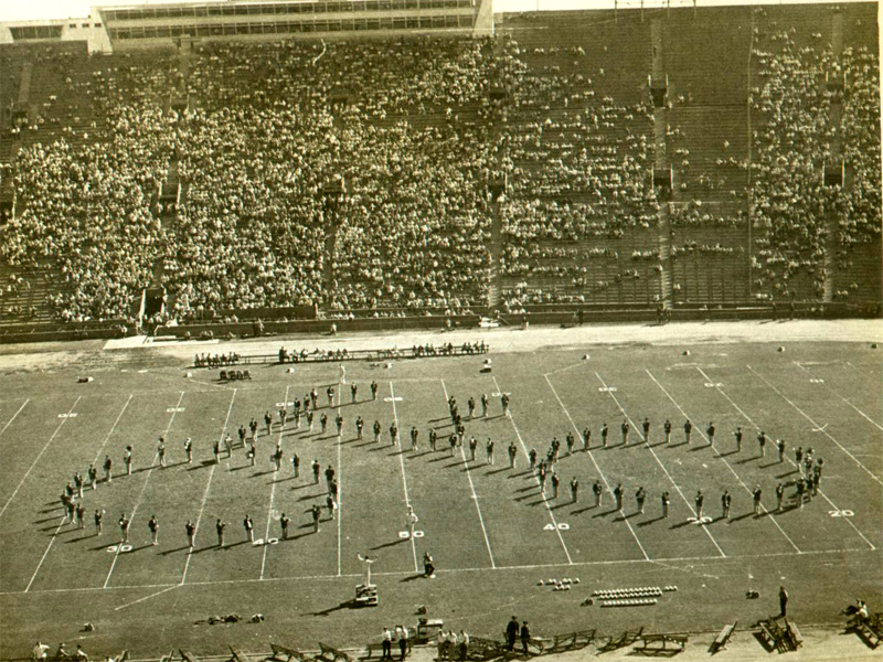 Bicycle formation, Idaho game, Coliseum, October 2, 1948