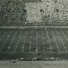 Skull formation during "Dead Man's Chest," "Disney" show, Washington State game, September 30, 1950