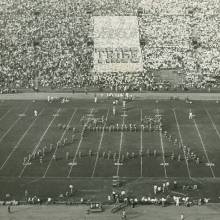 Band performing at Stanford game, Coliseum, October 21, 1950