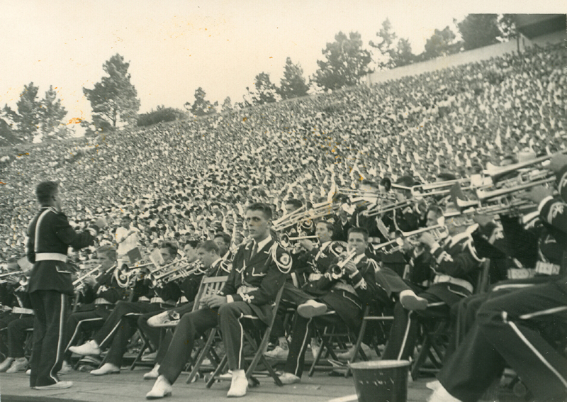Band in stands, 1951