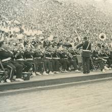 Band in stands, 1951