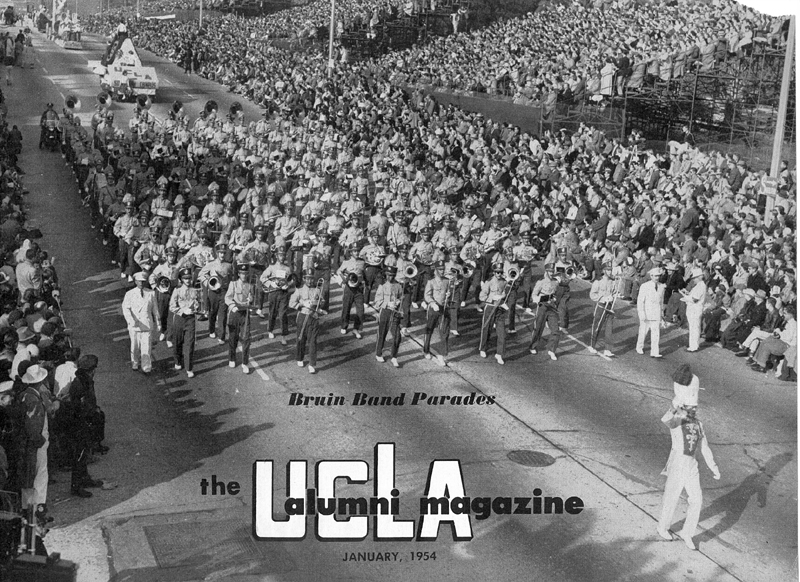Band in 1954 Rose Parade, UCLA Alumni Magazine