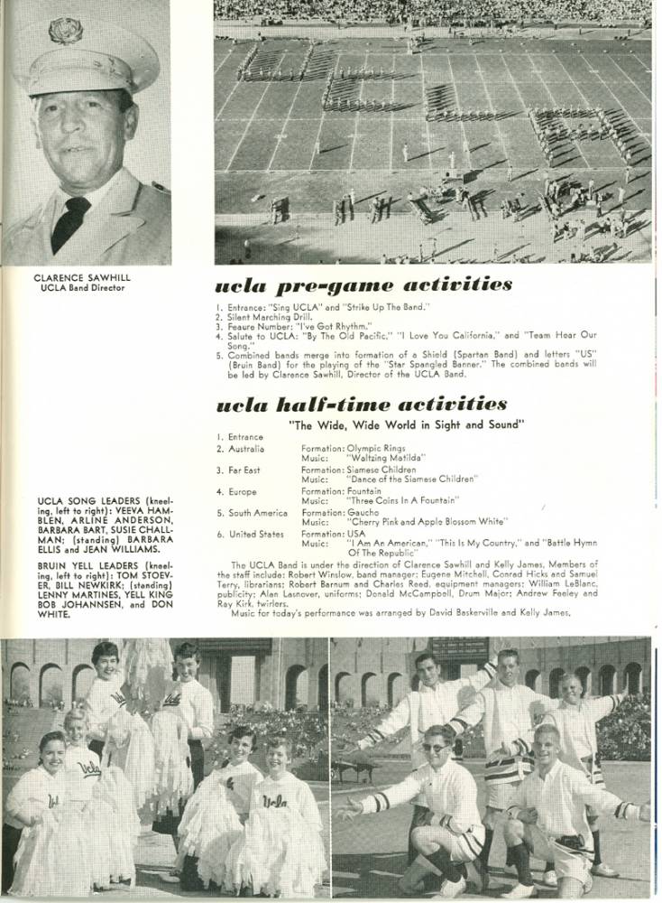 Band page, 1956 Rose Bowl Program, January 2, 1956