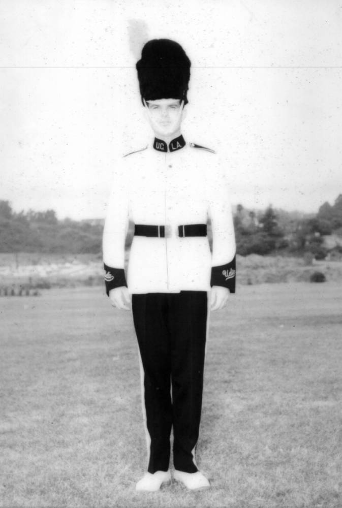 Ron Logan modeling the Band's new uniforms in 1958