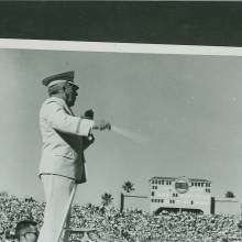 1950s Sawhill conducting at the Rose Bowl