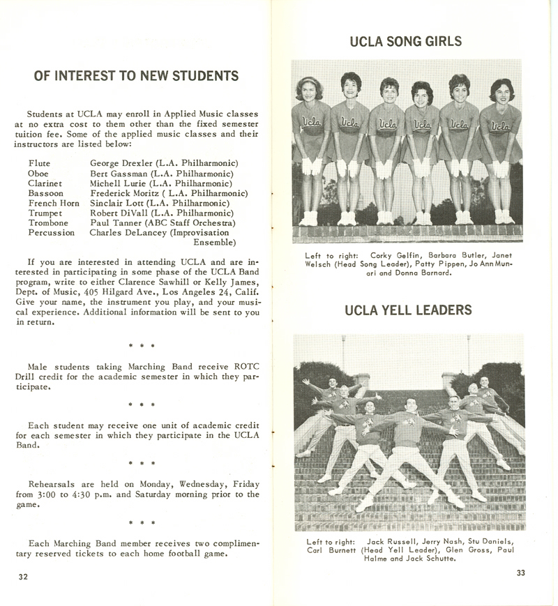 Band Press Release, pages 32-33, 1962 Rose Bowl