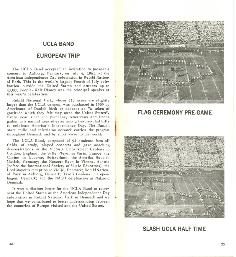 Band Press Release, pages 34-35, 1962 Rose Bowl