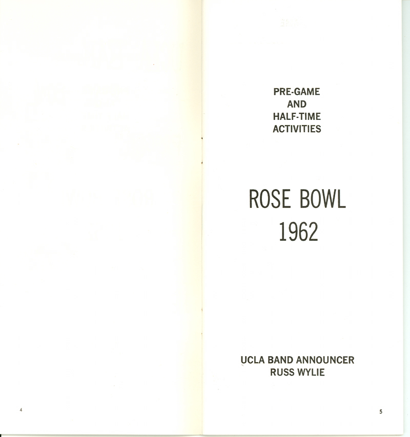 Band Press Release, pages 4-5, 1962 Rose Bowl
