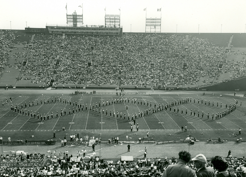 Diamonds formation at Oregon State game, Coliseum, November 4, 1967