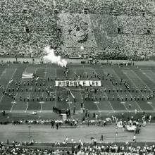 Riverboat formation at USC game, Coliseum, November 18, 1967