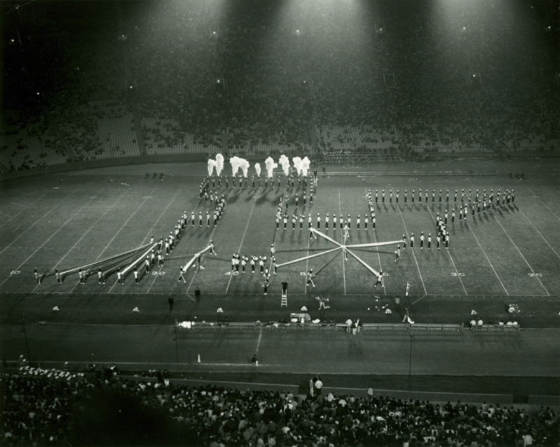 Train formation at Stanford game, Coliseum, November 12, 1966