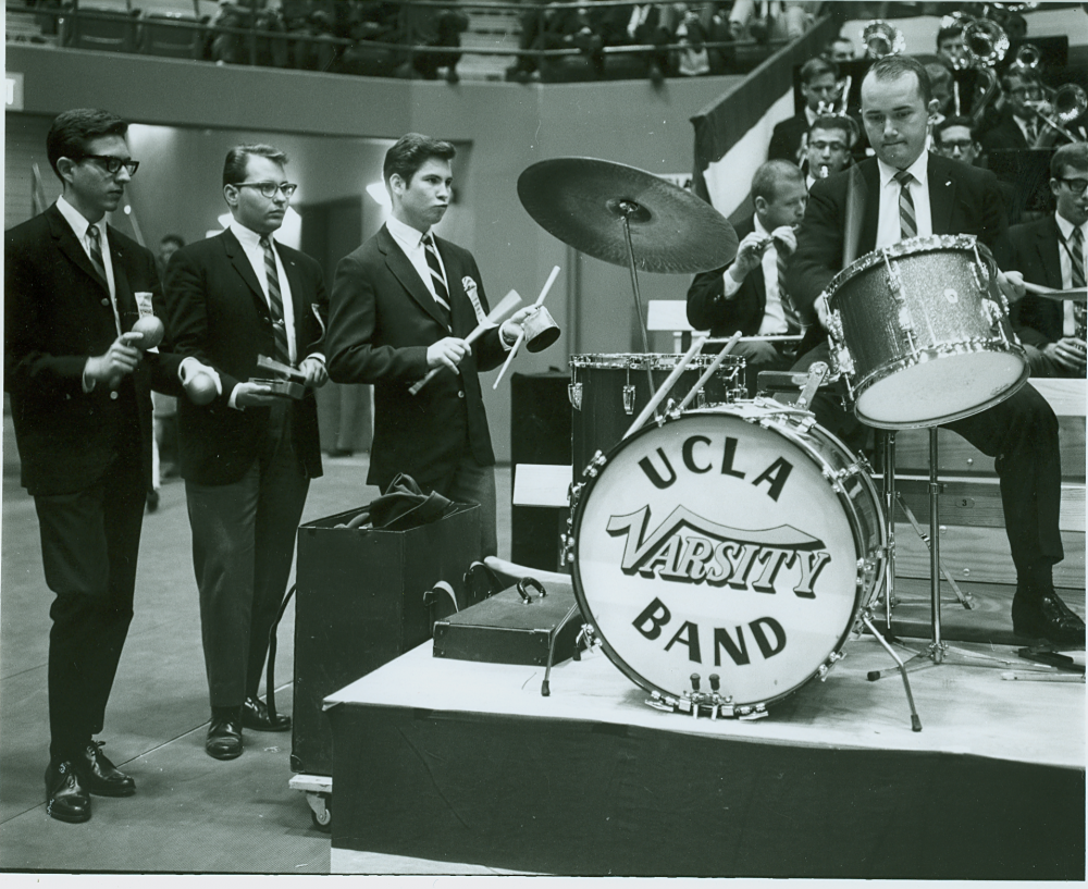 1960s Varsity Band Drums and Percussion on stage