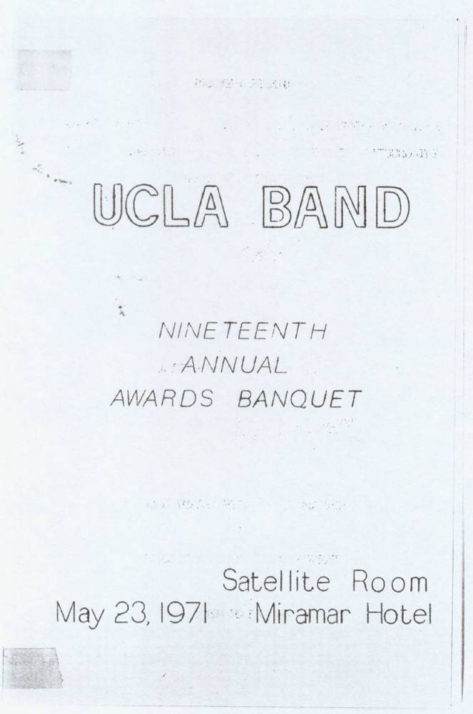 Band Banquet program, May 23, 1971