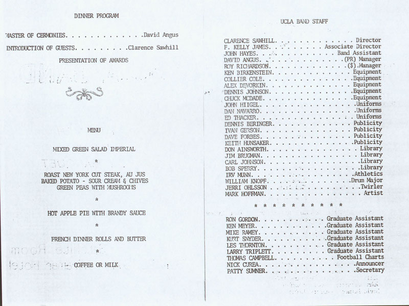 Band Banquet program, May 23, 1971