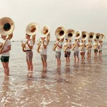 1973 Tubas at Santa Monica Beach in water