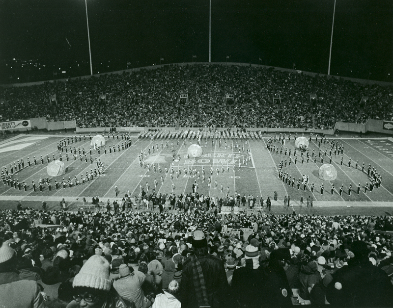 Band on field at 1976 Liberty Bowl, Memphis, Tennessee, December 20, 1976