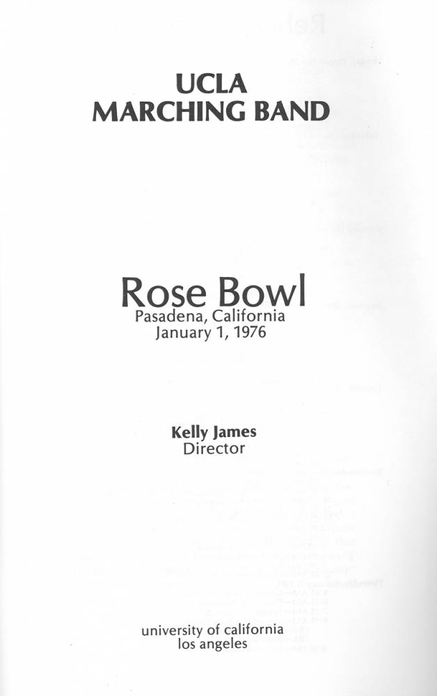 1976 Rose Bowl booklet, p. 1