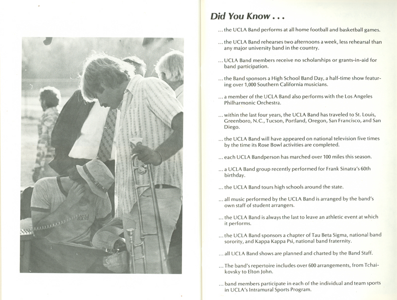 1976 Rose Bowl booklet, p. 36-37