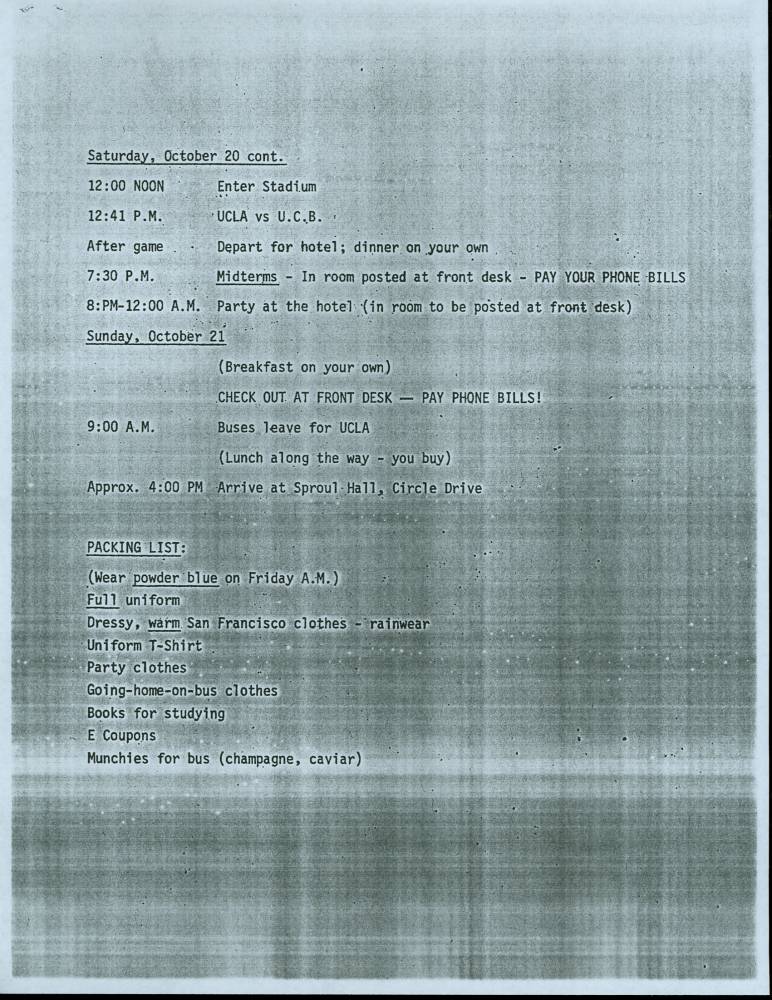 1984 Itinerary Bay Area Trip 2