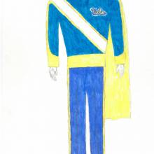 Uniform protoype drawing by Dwayne Milburn, 1984