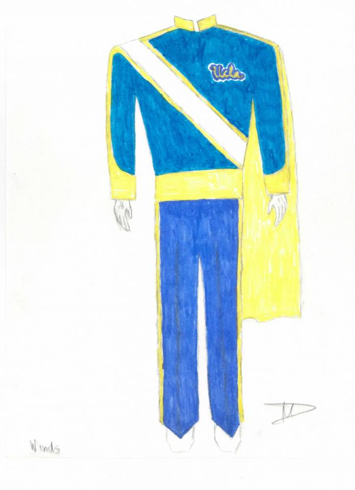 Uniform protoype drawing by Dwayne Milburn, 1984