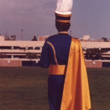 Dave Tolle in uniform prototype, Spaulding Field, 1984