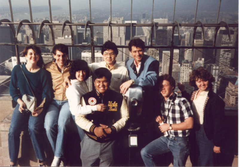 Band at Empire State Building, 1985 NIT Tournament