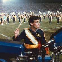 David Brandli playing the Simmons electronic drums, 1985