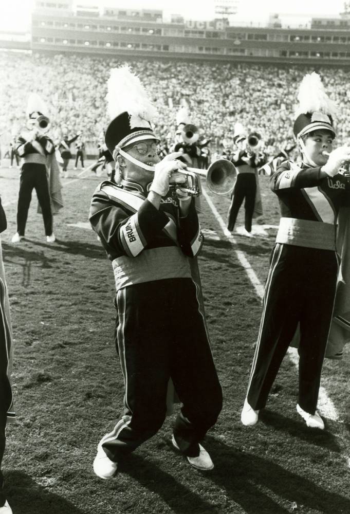 Trumpet players John Burn and Linda Peters, 1987