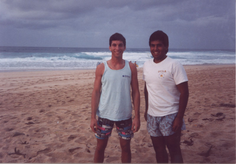 Drummers Mike Radu and Ernie Rodriguez on Oahu's North Shore, 1988 NCAA Women's Volleyball Tournament