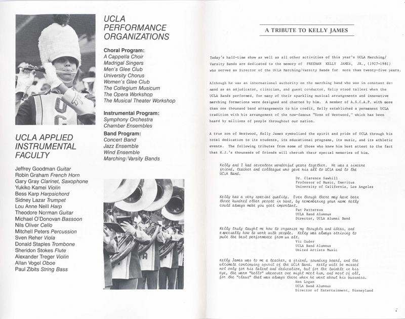 Band program, pages 4-5, 1981 Bluebonnet Bowl, December 31, 1981