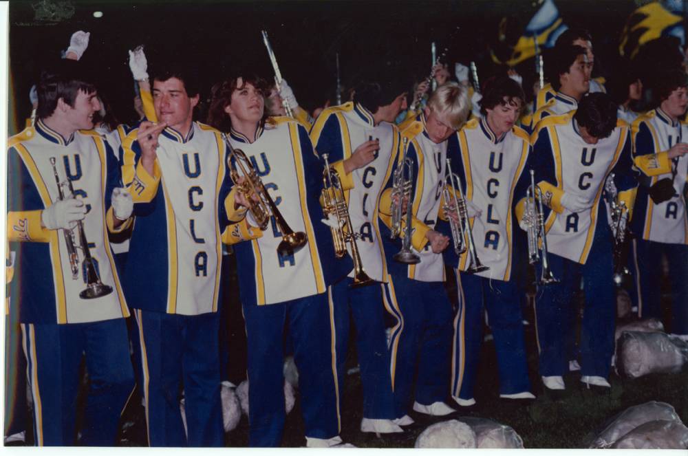 Trumpets at post-game concert, 1983 Rose Bowl, January 1, 1983