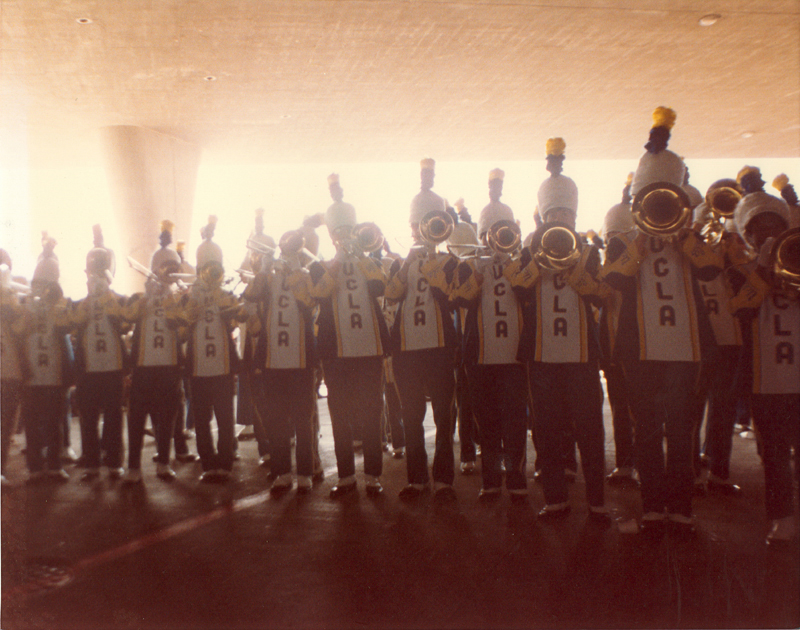 Band under bridge, 1984 Tournament of Roses Parade, January 2, 1984