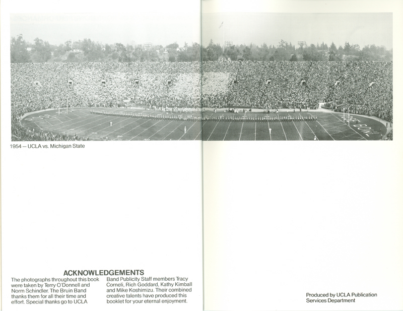 Band Booklet, page 16, 1984 Rose Bowl