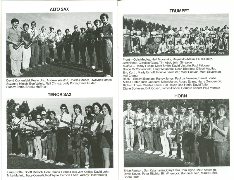 Band Booklet, page 11, 1984 Rose Bowl