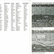 Band Booklet, page 15, 1984 Rose Bowl