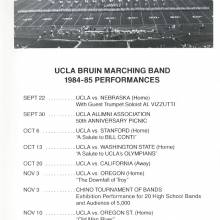 Band booklet, page 3, 1985 Fiesta Bowl