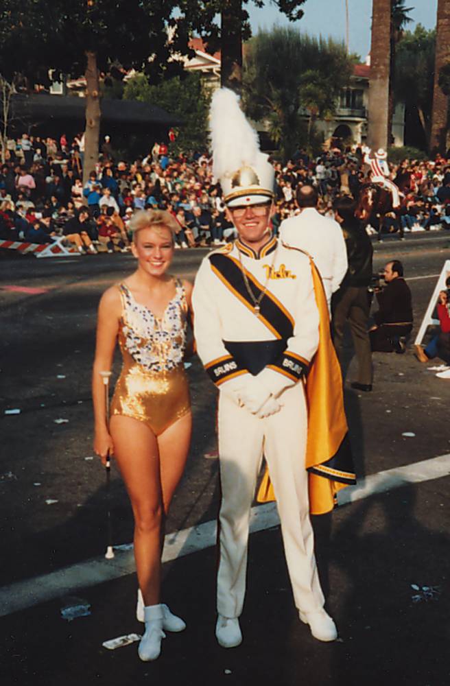 Golden Girl Joyce Parr and Drum Major Michael O'Gara, 1986 Tournament of Roses Parade, January 1, 1986