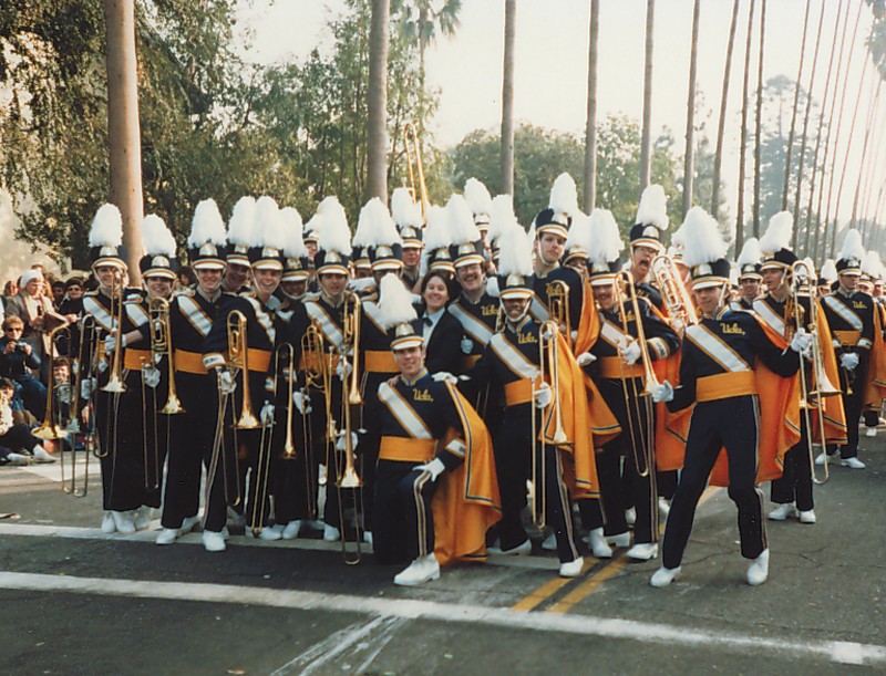 Trombones before 1994 Tournament of Roses Parade, January 1, 1994