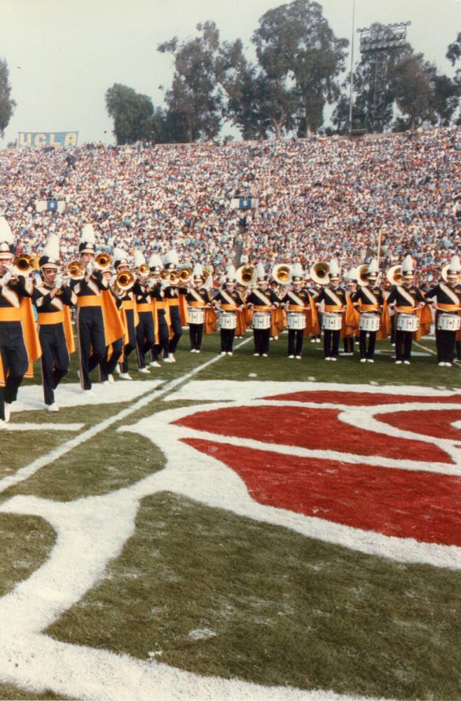 Band on field, 1986 Rose Bowl, January 1, 1986