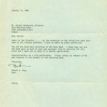 1986 Letter from Dean Gray